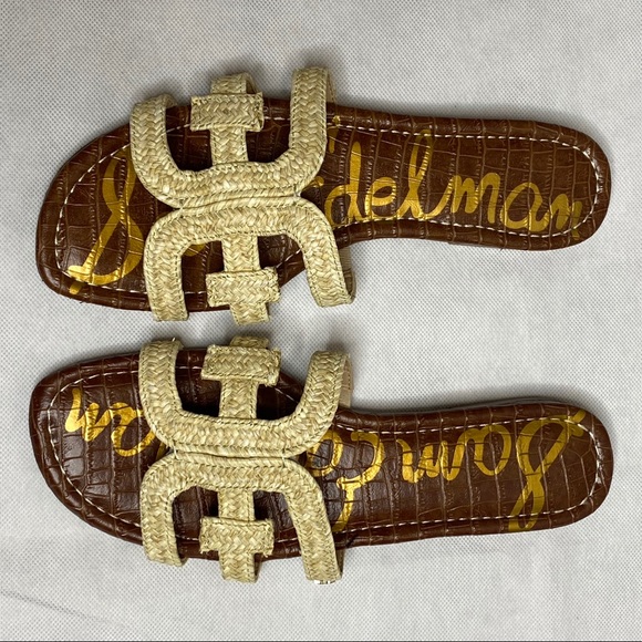 !SOLD! Sam Edelman beckie straw slide on sandals. - Picture 4 of 5